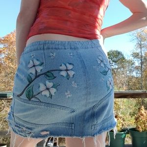 Hand painted custom mini skirt